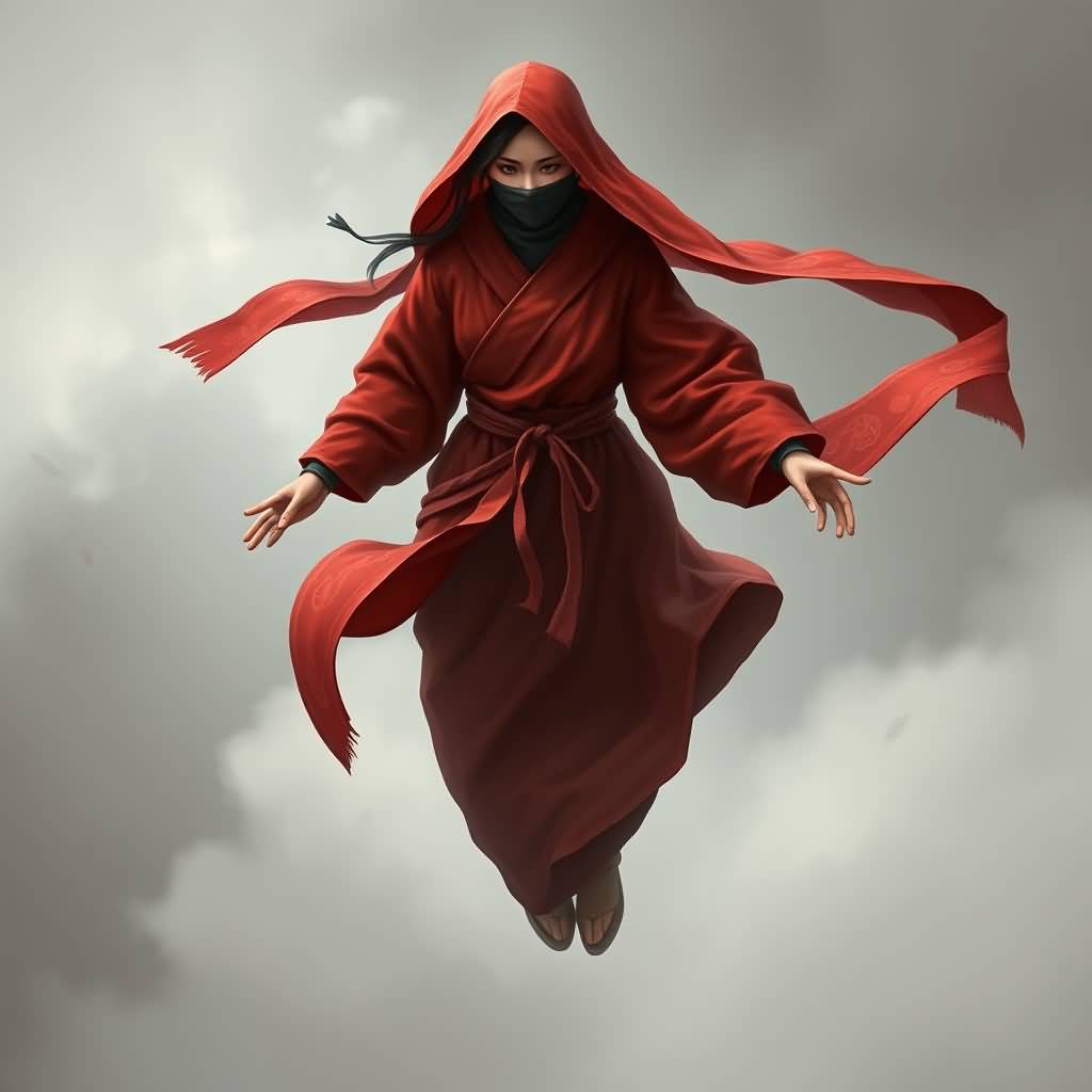 red-robed woman
