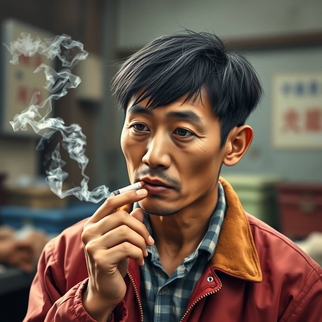 worker with cigarette