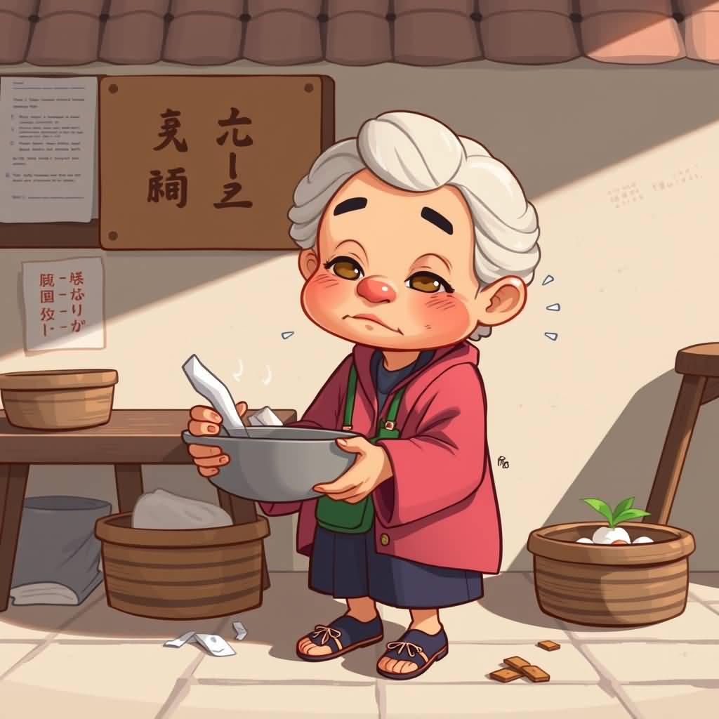 Scrap-collecting Granny