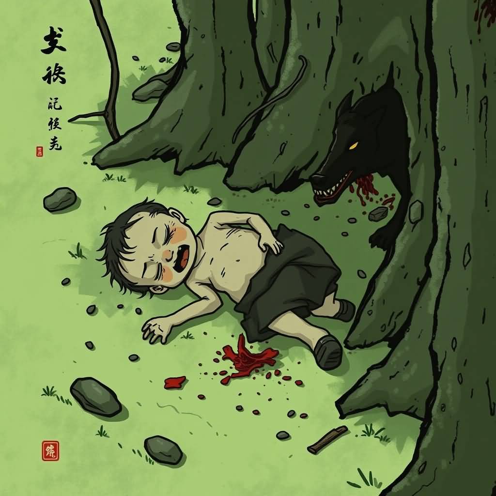 the dead child (mentioned)