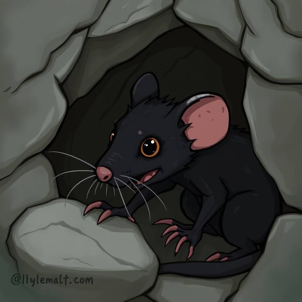 the head‑stuck black rat