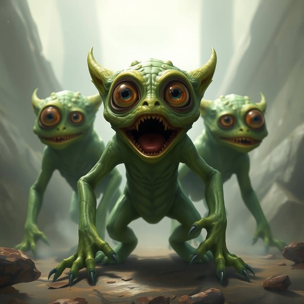 the screaming green creature