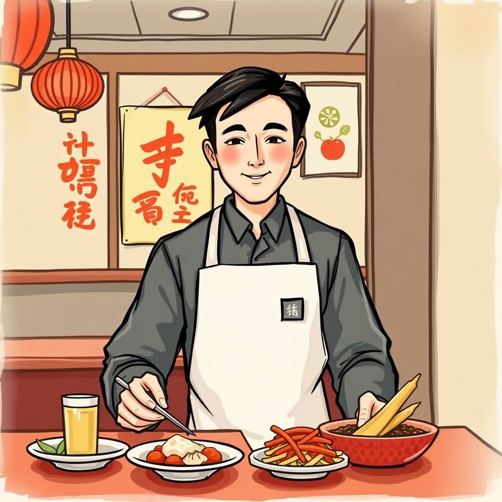 The Waiter At The Barbecue Restaurant