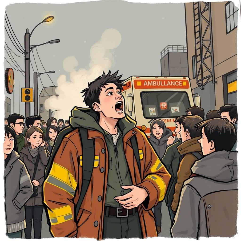 Man Shouting For Ambulance