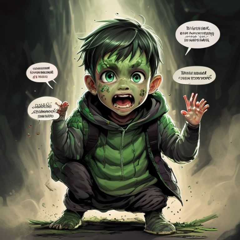 green-scaled child