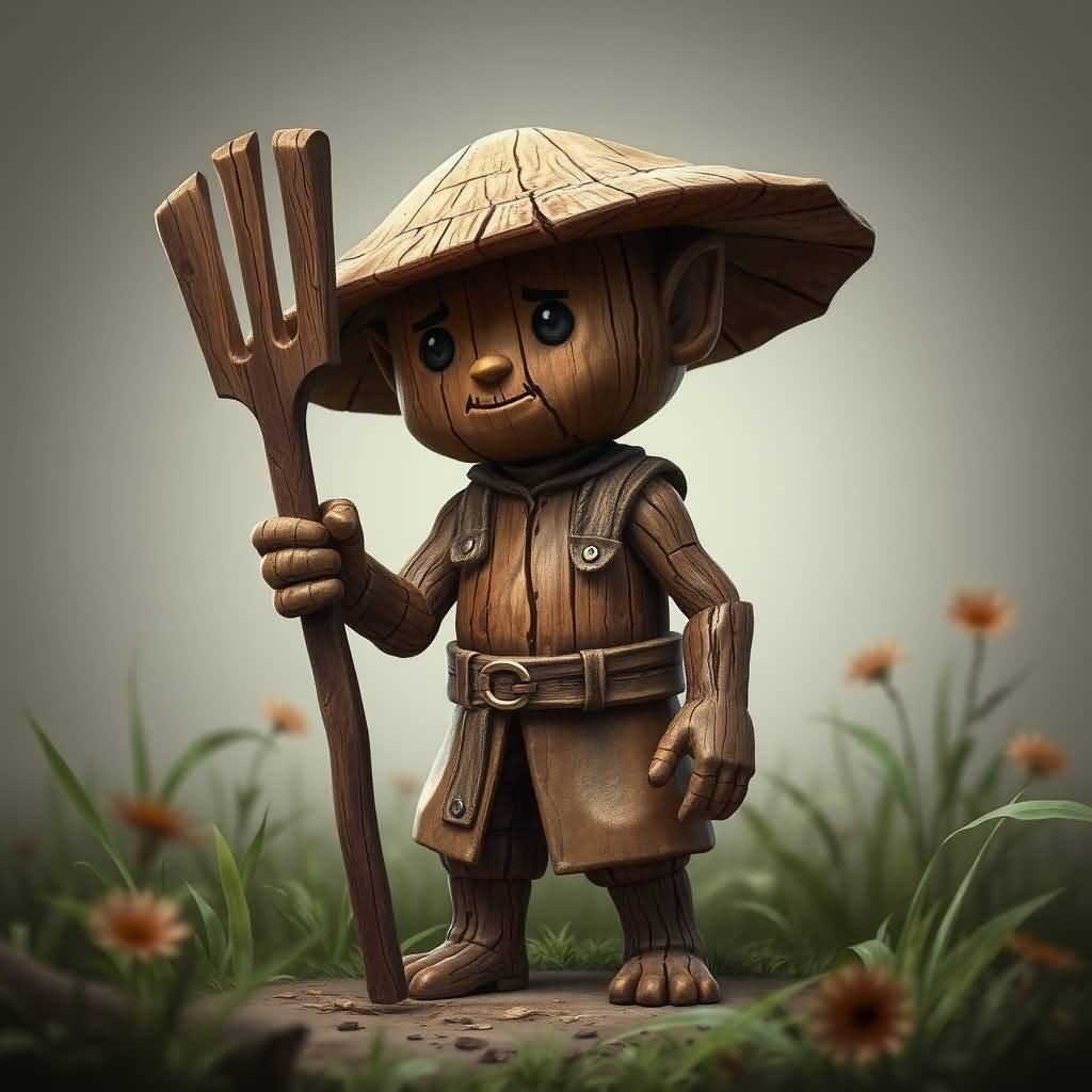 brand new wooden farmer