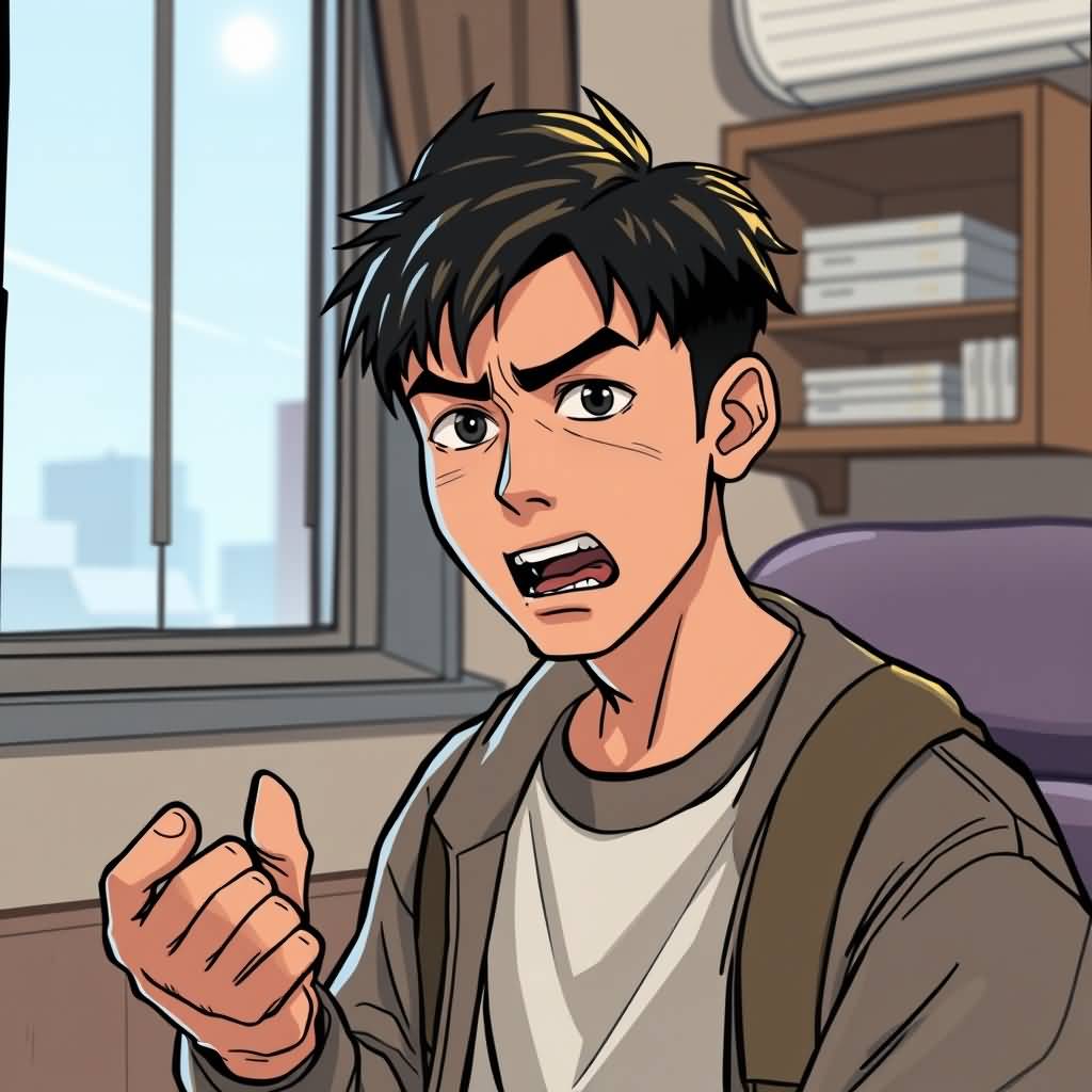 young indignant man