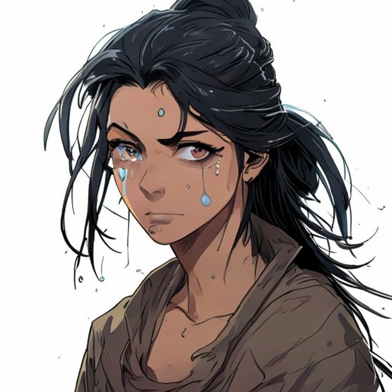 Captured Woman With Tear Mole