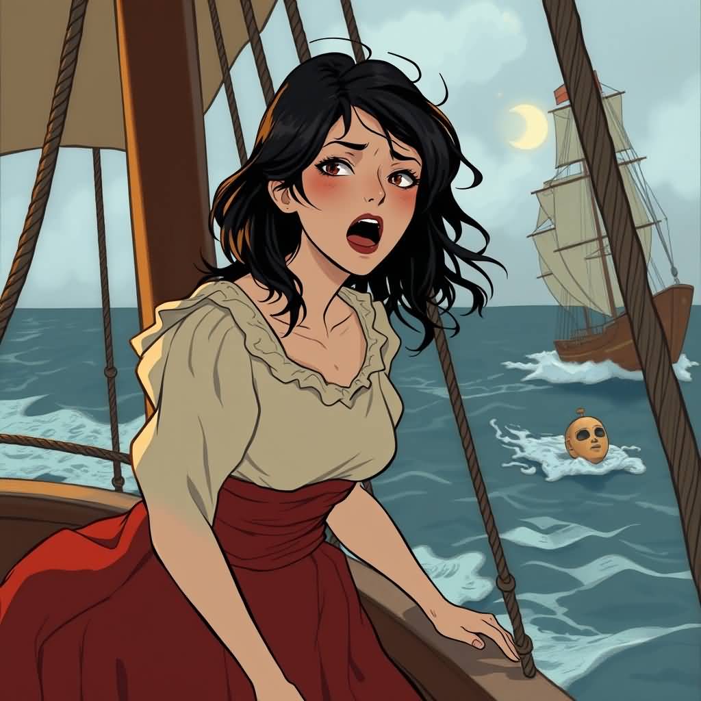 Screaming Woman On Ship