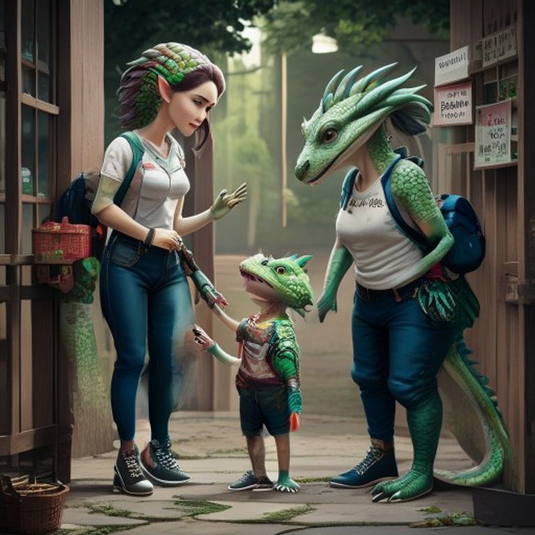 green-scaled mother