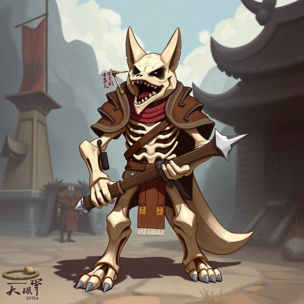 wolf-shaped battle bone (gate guard)