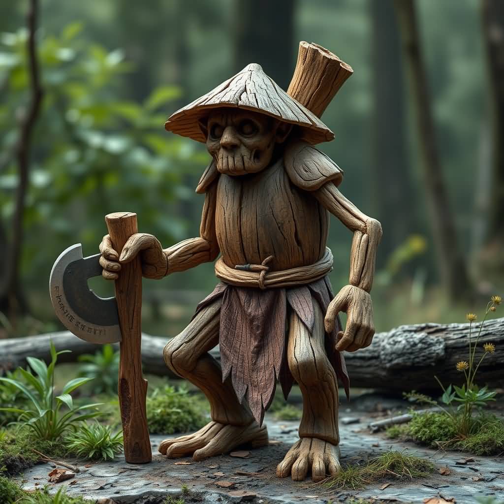 rotten wooden farmer
