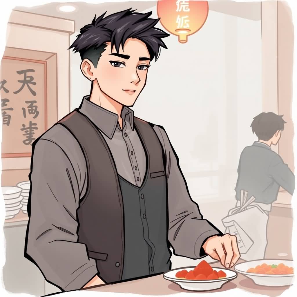 Server At Xinyuan Restaurant