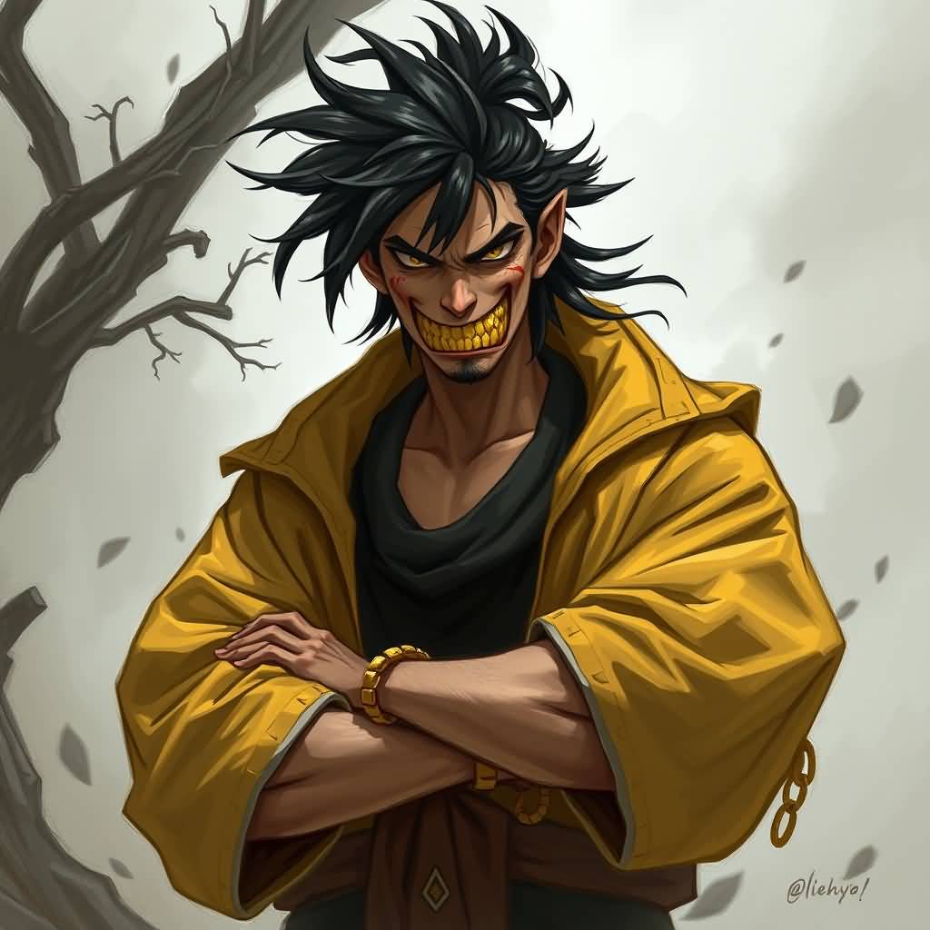 yellow‑toothed man