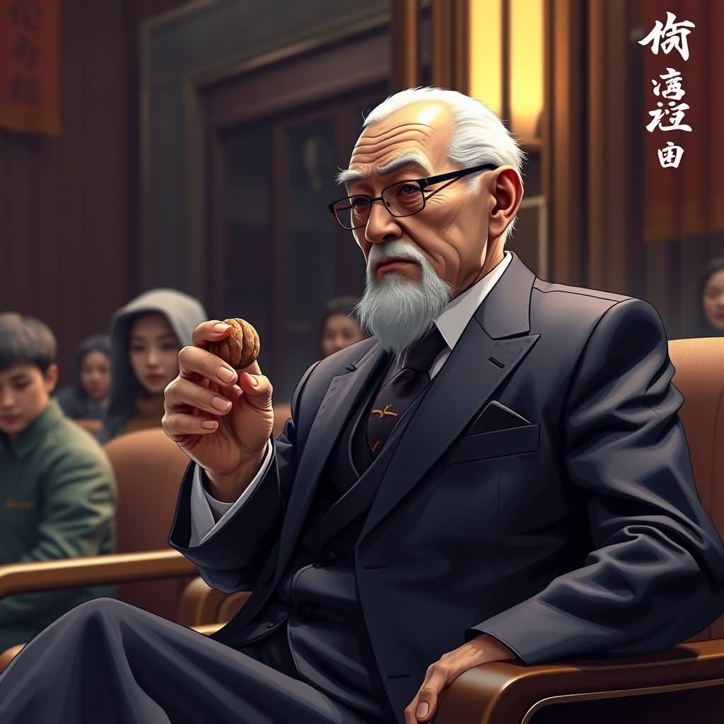 Old Man In Tang Suit