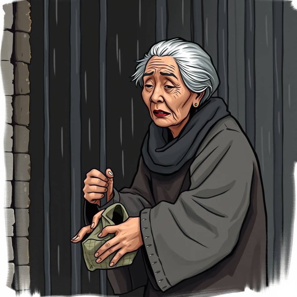 Old Woman (neighbor Begging For Food)