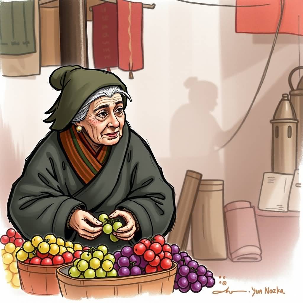 the old woman (market defender)