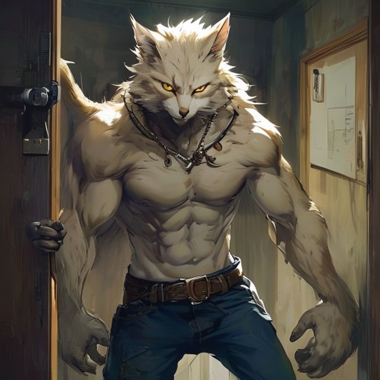 startled feline beastman