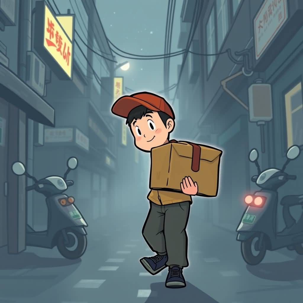 Inexperienced Night Delivery Man