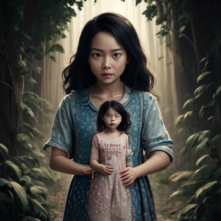 little girl's mother