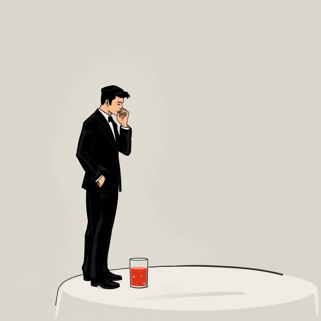 Waiter In Black Suit