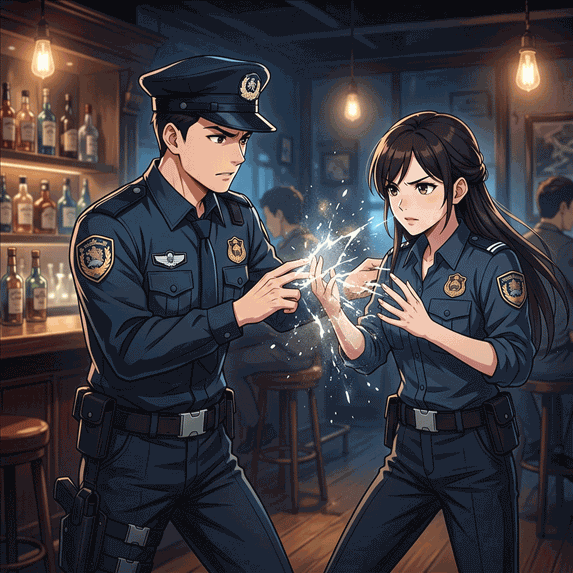 Security Guard At Moonlight Bar