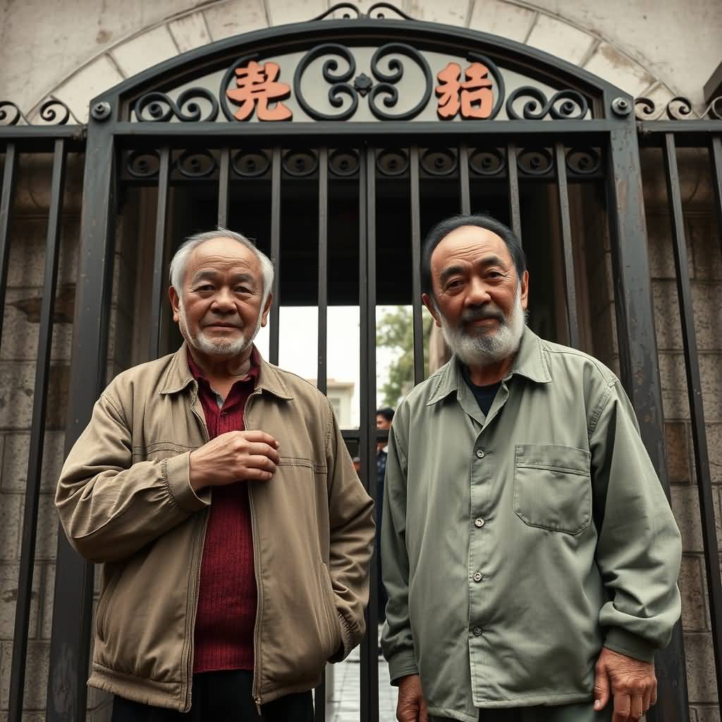 Two Men (neighbors Begging At Iron Gate)