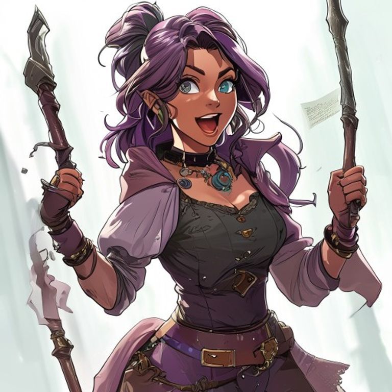 Female Mage Showing Off Staff